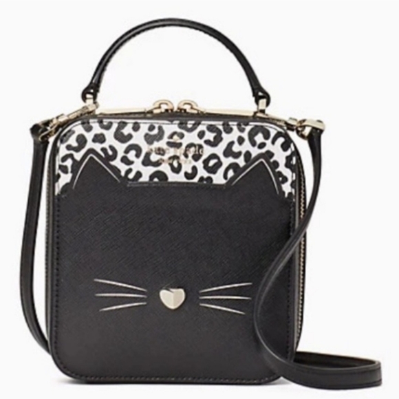Kate Spade Daisy Meow Collection Crossbody Bag Cheetah Print Black Cat Kitty. - Picture 1 of 4